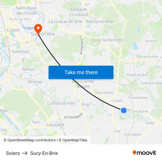 Solers to Sucy-En-Brie map