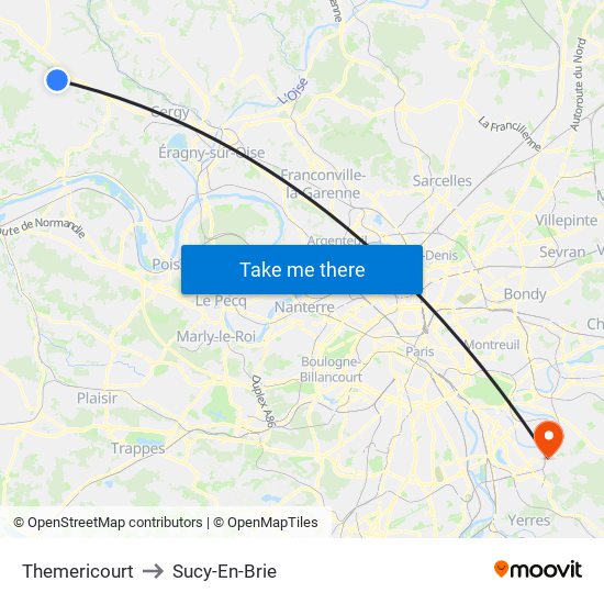 Themericourt to Sucy-En-Brie map