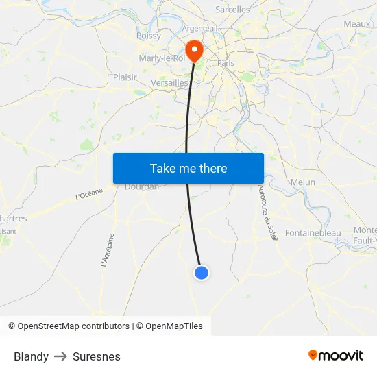 Blandy to Suresnes map