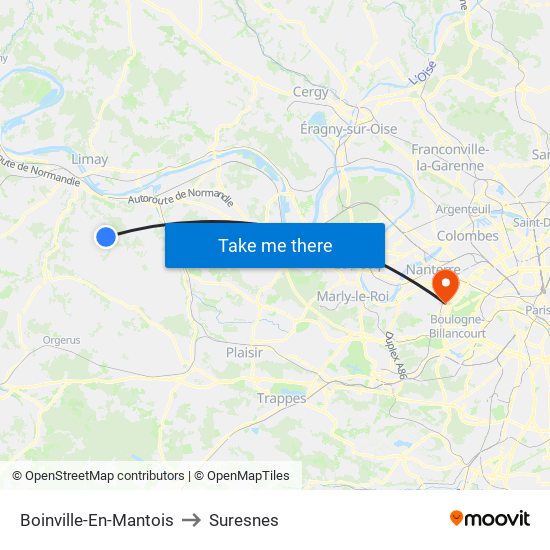 Boinville-En-Mantois to Suresnes map