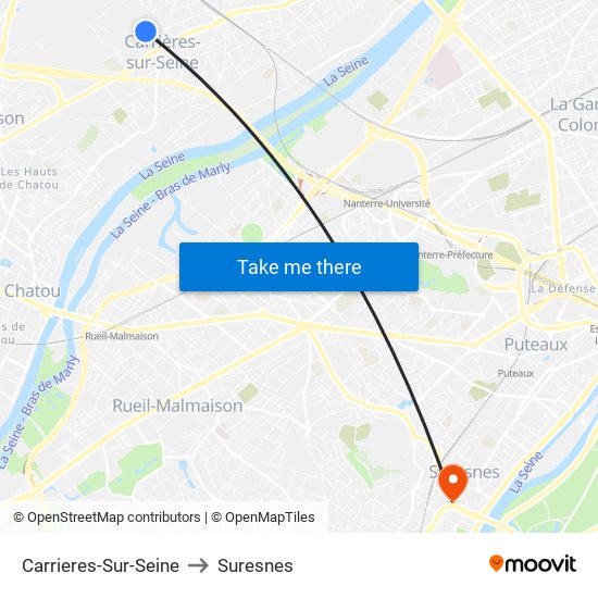 Carrieres-Sur-Seine to Suresnes map