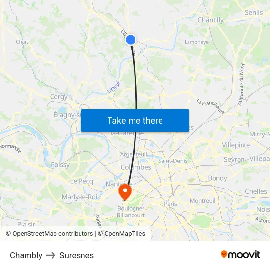Chambly to Suresnes map