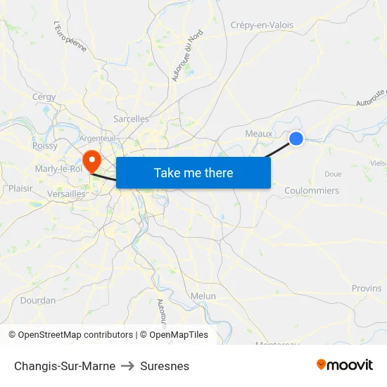 Changis-Sur-Marne to Suresnes map