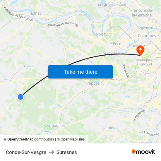 Conde-Sur-Vesgre to Suresnes map