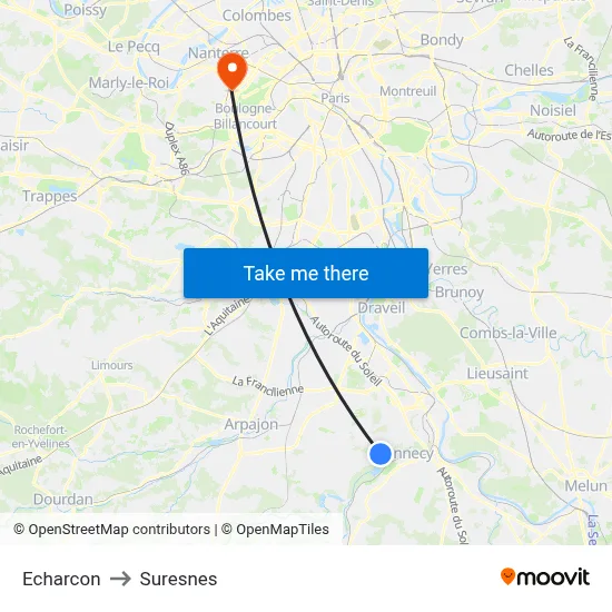 Echarcon to Suresnes map