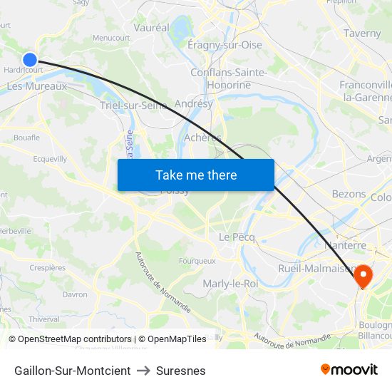 Gaillon-Sur-Montcient to Suresnes map