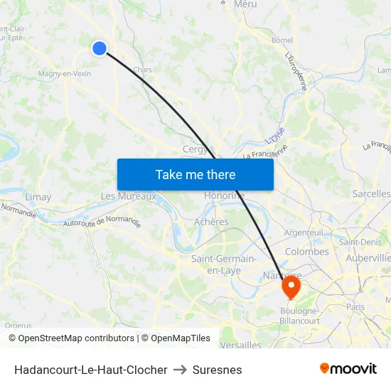 Hadancourt-Le-Haut-Clocher to Suresnes map