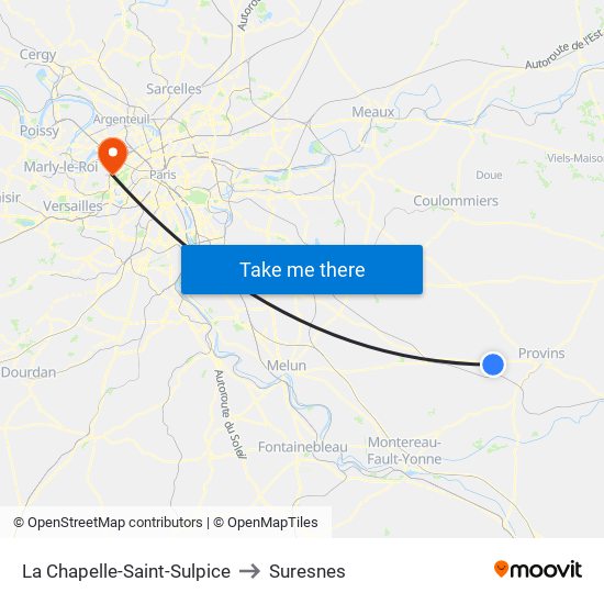 La Chapelle-Saint-Sulpice to Suresnes map