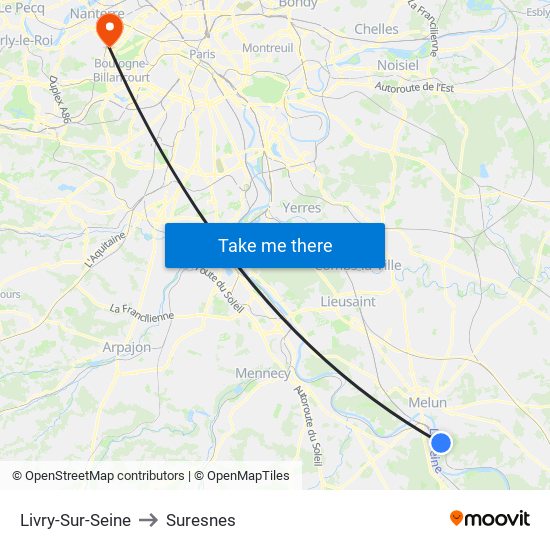 Livry-Sur-Seine to Suresnes map