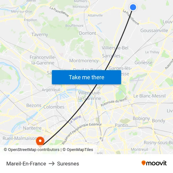 Mareil-En-France to Suresnes map