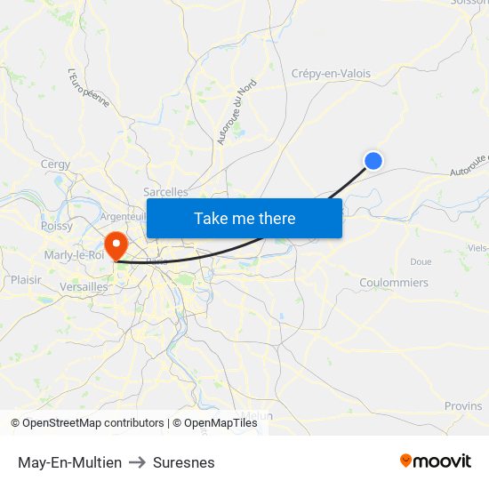 May-En-Multien to Suresnes map