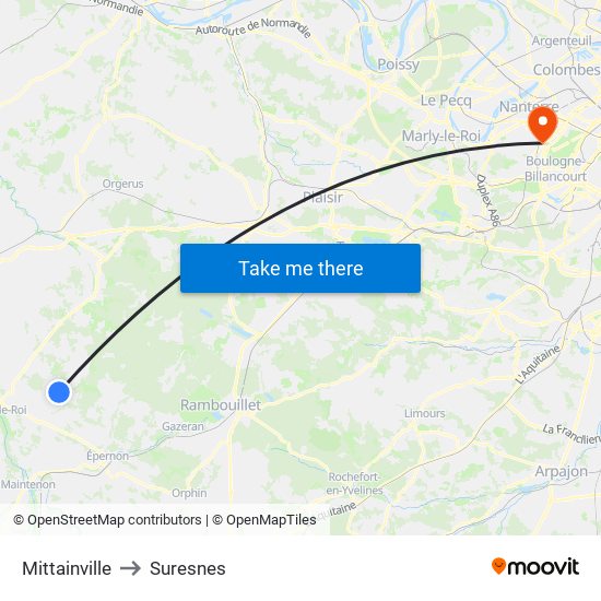 Mittainville to Suresnes map