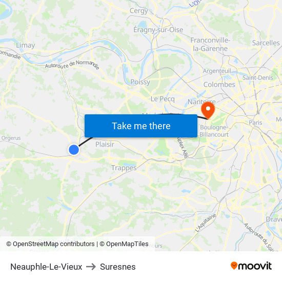 Neauphle-Le-Vieux to Suresnes map