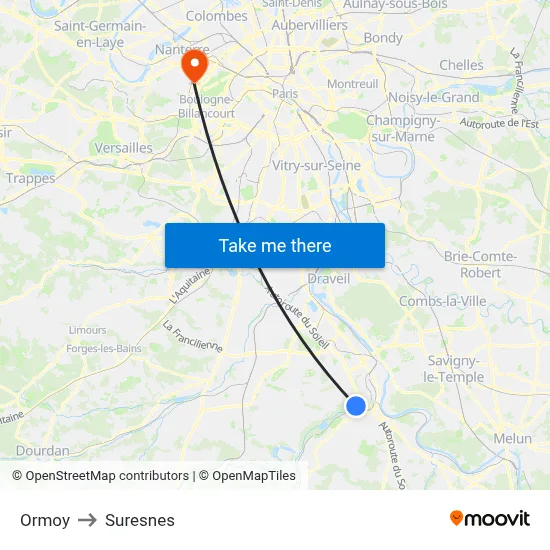 Ormoy to Suresnes map