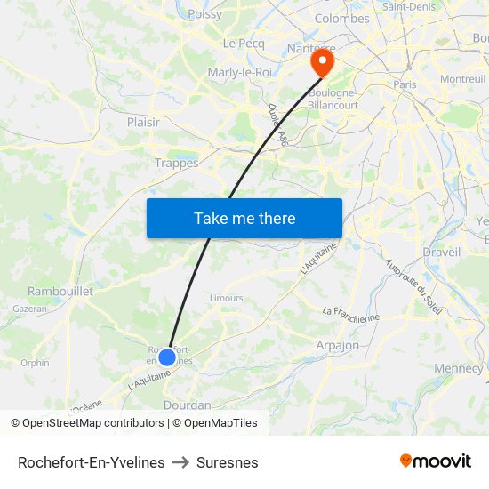 Rochefort-En-Yvelines to Suresnes map