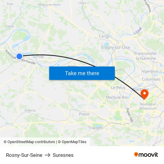Rosny-Sur-Seine to Suresnes map
