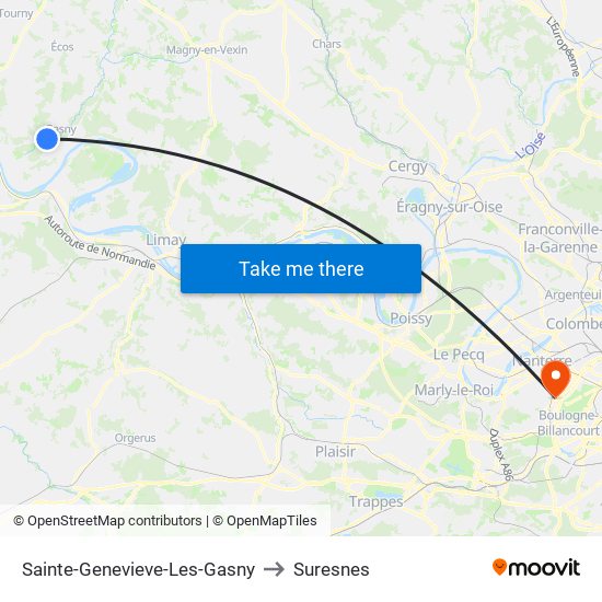 Sainte-Genevieve-Les-Gasny to Suresnes map