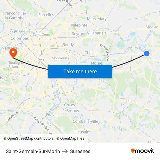 Saint-Germain-Sur-Morin to Suresnes map