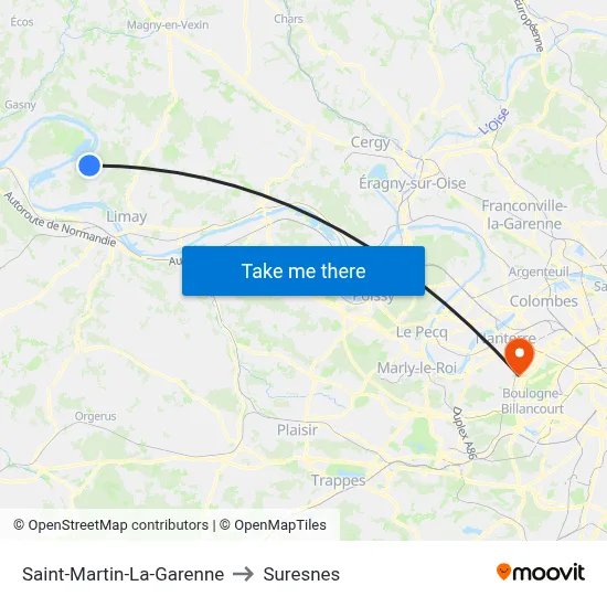 Saint-Martin-La-Garenne to Suresnes map