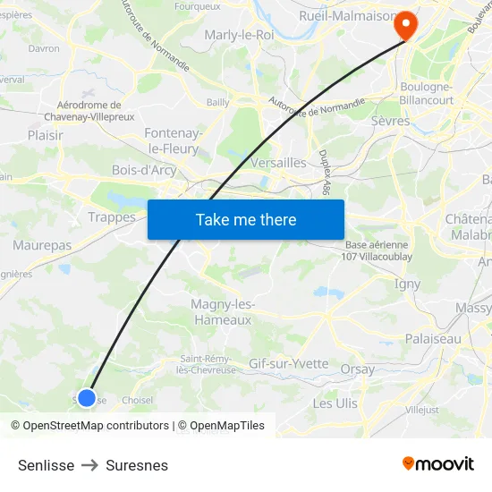 Senlisse to Suresnes map
