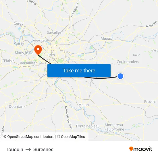 Touquin to Suresnes map