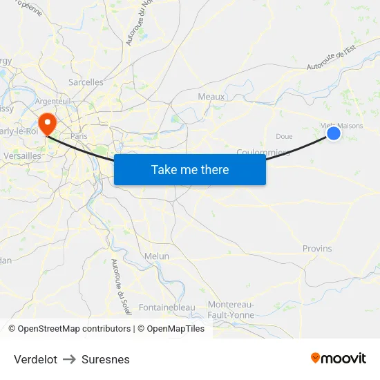 Verdelot to Suresnes map