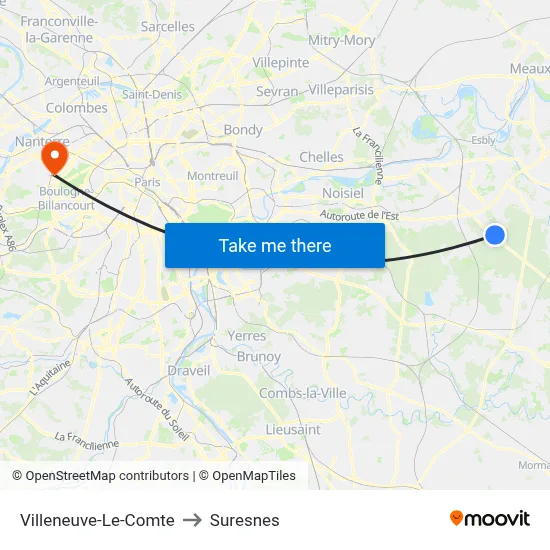 Villeneuve-Le-Comte to Suresnes map