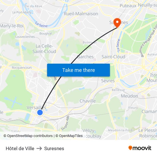 Hôtel de Ville to Suresnes map
