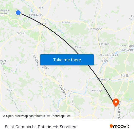 Saint-Germain-La-Poterie to Survilliers map
