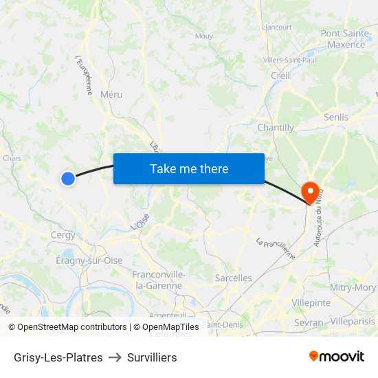 Grisy-Les-Platres to Survilliers map