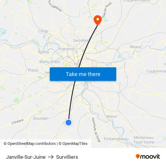 Janville-Sur-Juine to Survilliers map