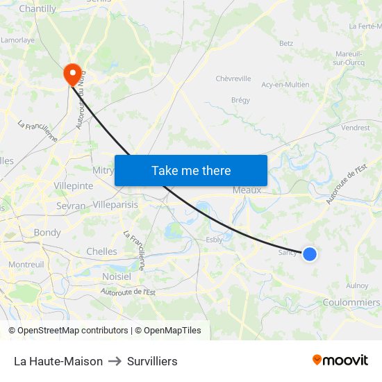 La Haute-Maison to Survilliers map