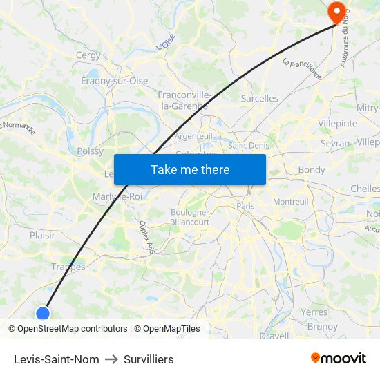 Levis-Saint-Nom to Survilliers map