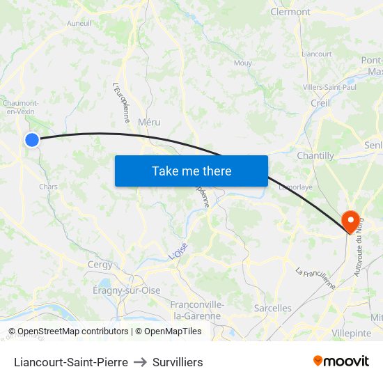Liancourt-Saint-Pierre to Survilliers map