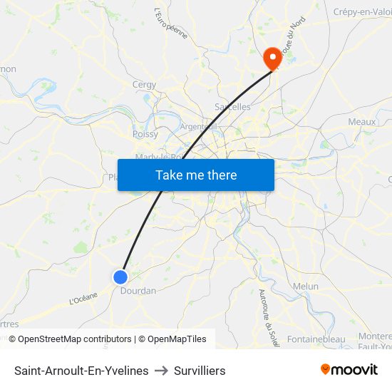 Saint-Arnoult-En-Yvelines to Survilliers map