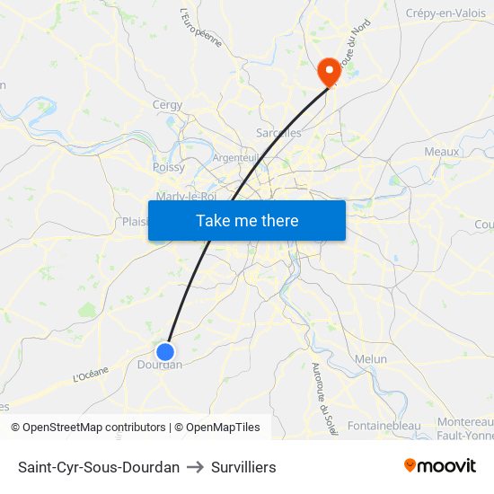 Saint-Cyr-Sous-Dourdan to Survilliers map