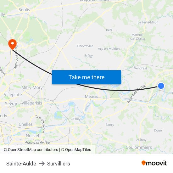 Sainte-Aulde to Survilliers map