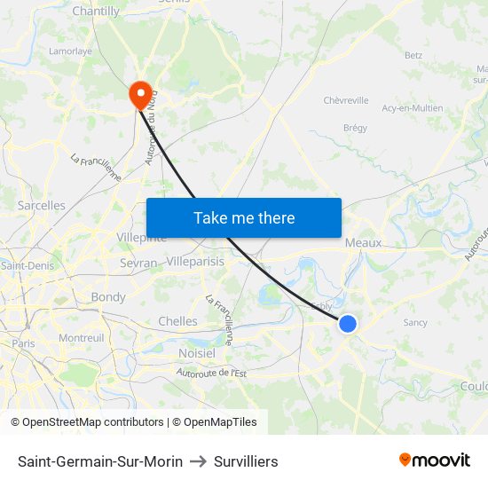 Saint-Germain-Sur-Morin to Survilliers map