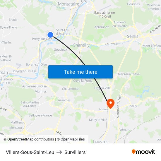 Villers-Sous-Saint-Leu to Survilliers map