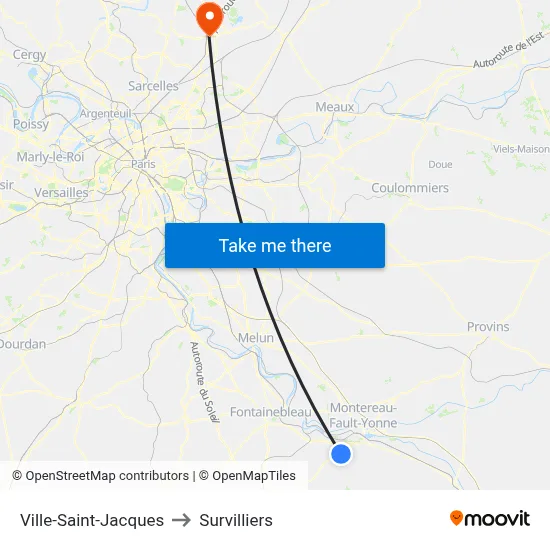 Ville-Saint-Jacques to Survilliers map