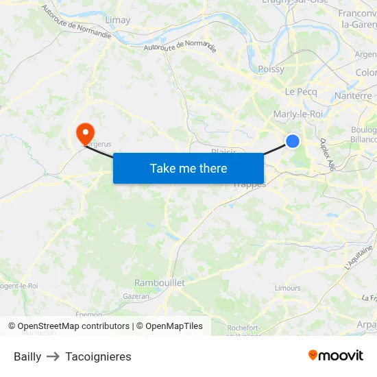 Bailly to Tacoignieres map