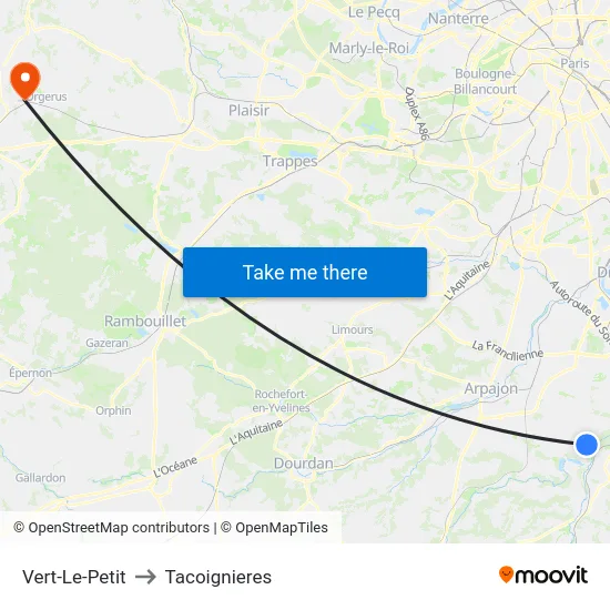 Vert-Le-Petit to Tacoignieres map