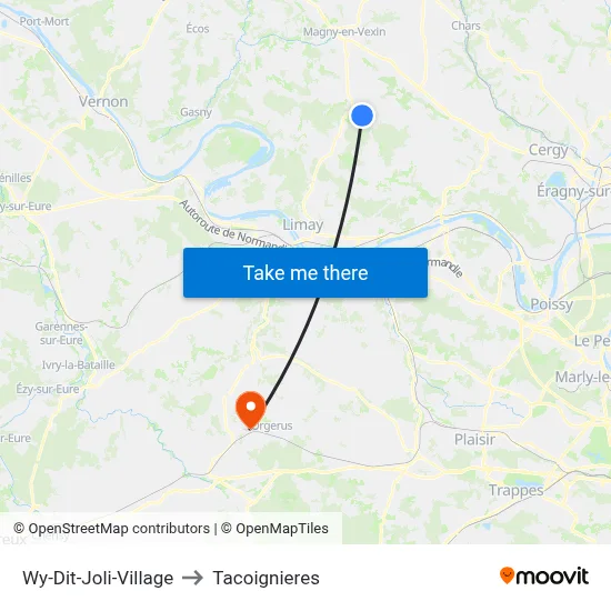 Wy-Dit-Joli-Village to Tacoignieres map