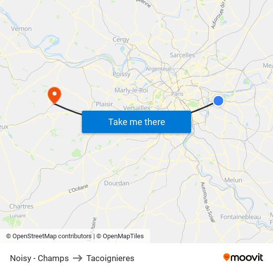 Noisy - Champs to Tacoignieres map