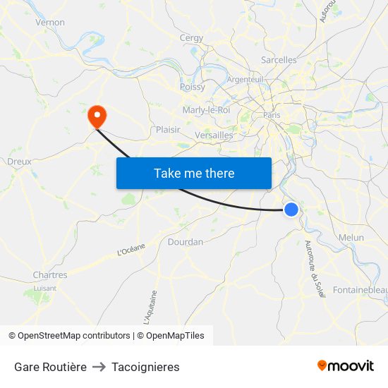 Gare Routière to Tacoignieres map