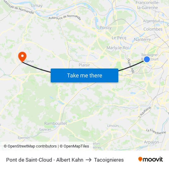 Pont de Saint-Cloud - Albert Kahn to Tacoignieres map