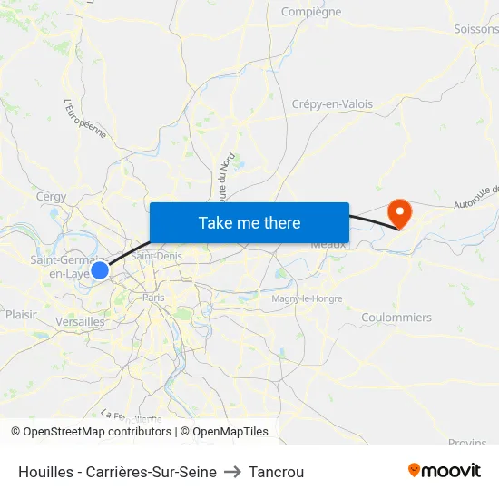 Houilles - Carrières-Sur-Seine to Tancrou map