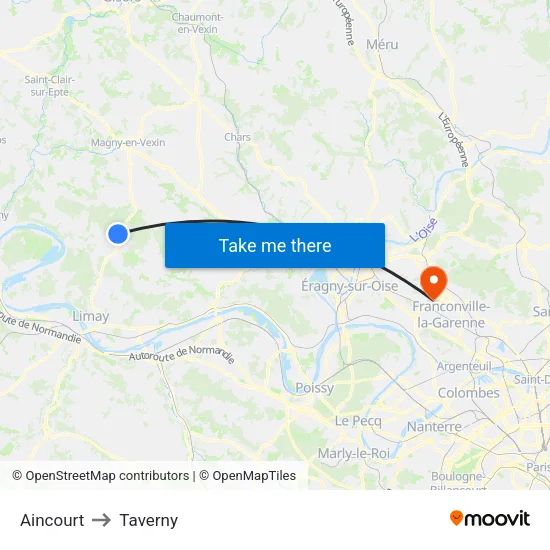Aincourt to Taverny map