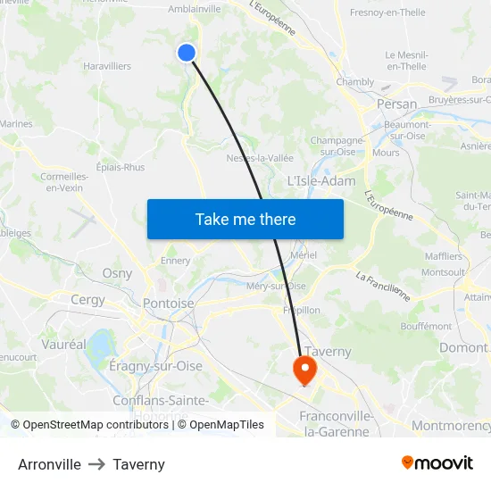 Arronville to Taverny map