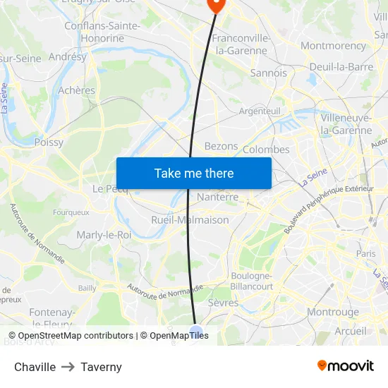 Chaville to Taverny map